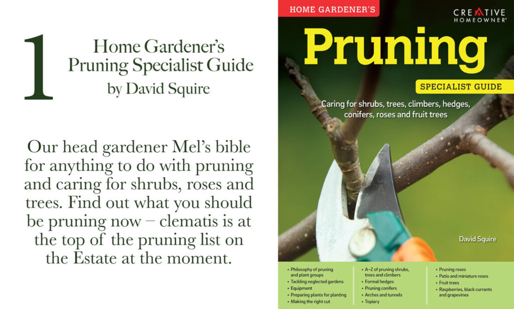 Overview and front cover of the book 'Home Gardener's Pruning Specialist Guide' by David Squire